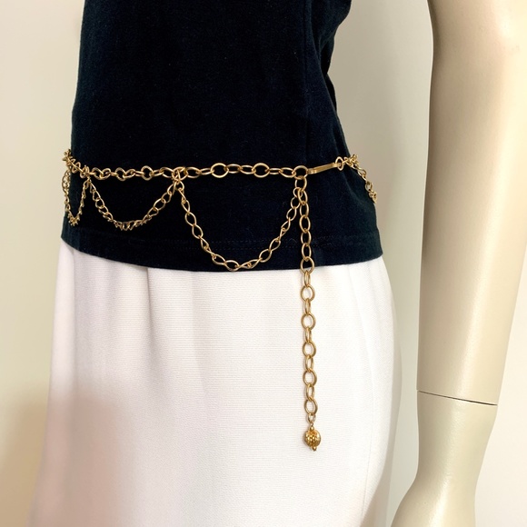 Vintage gold tone chain belt - Picture 3 of 7